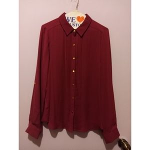 Silky Burgundy Dress Shirt